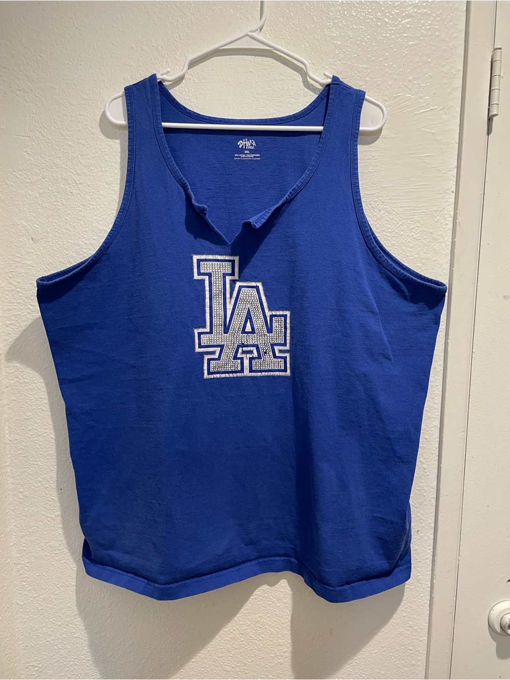 SHAKA WEAR Custom Cut LA Dodgers Graphic Tank Top 3XL